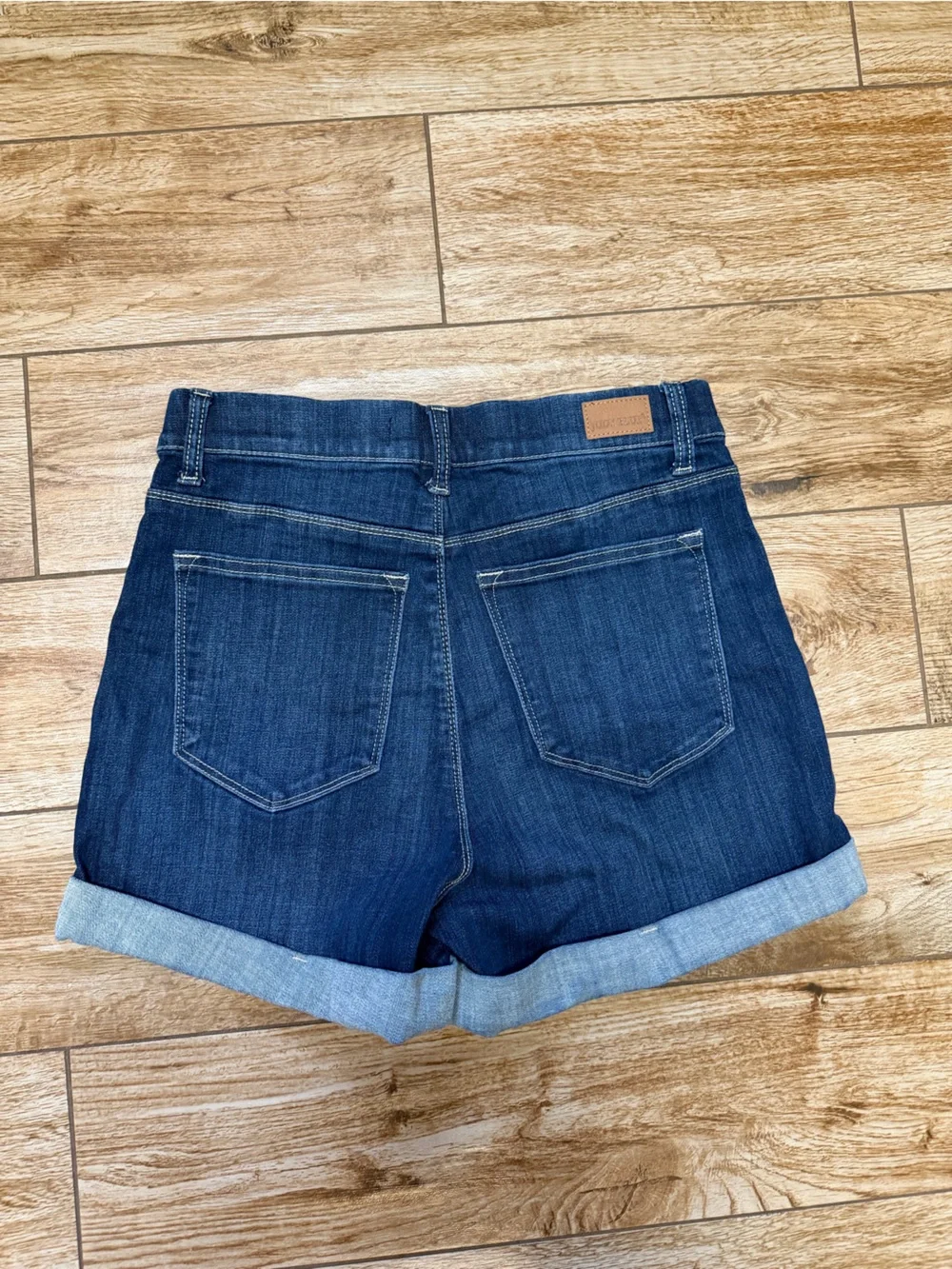Judy Blue Dark Blue Rolled Cuff Denim Shorts - Picture 2 of 3